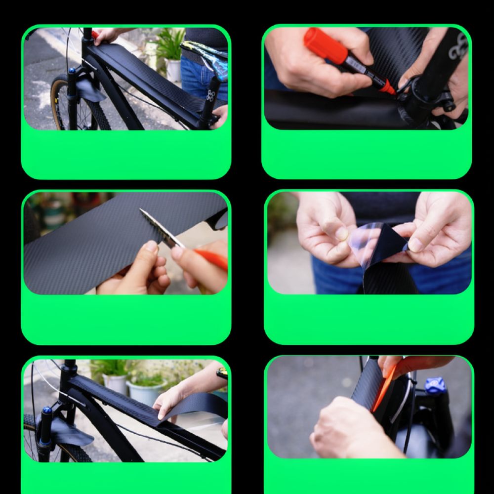 Cycling Gear And Equipment - For Chooee ロードバイク用マウンテンバイクフレームシールドステッカー、カーボン調PVCラッピング保護フィルム、傷防止