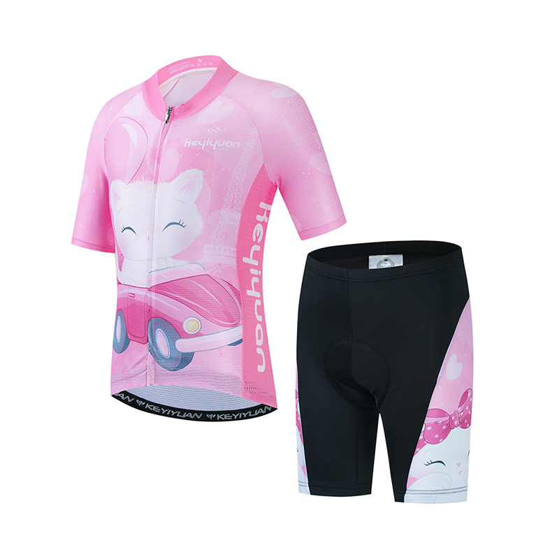 Cycling Gear Jersey - Keyiyuan-子供用サイクリングジャージ,半袖サイクリングシャツ