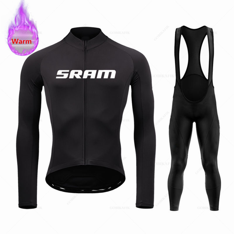 Sramチーム-サーマルフリースサイクリングウェアセット,マ - Cycling Bib Shorts のレビューと価格